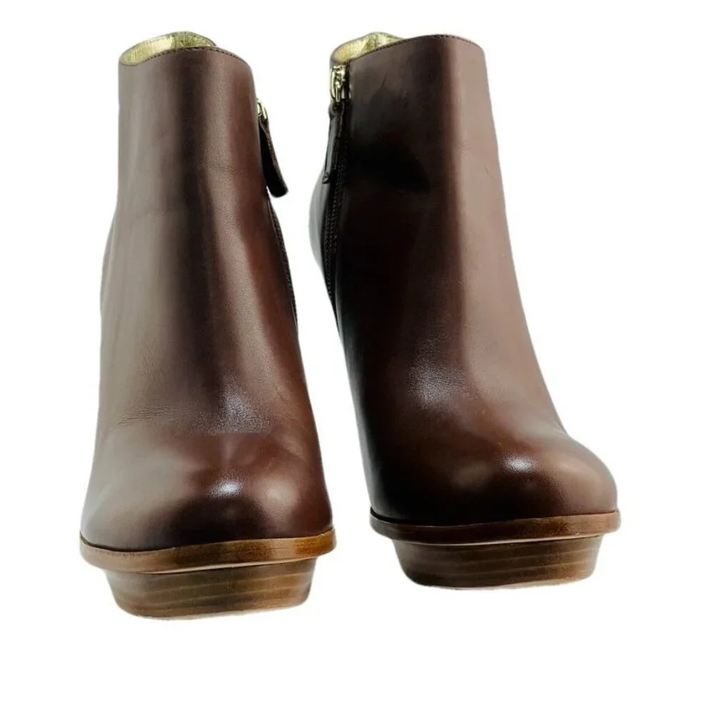 Elaine Turner Womens Brown Leather Ankle Boots Size 8.5 - Picture 13 of 13